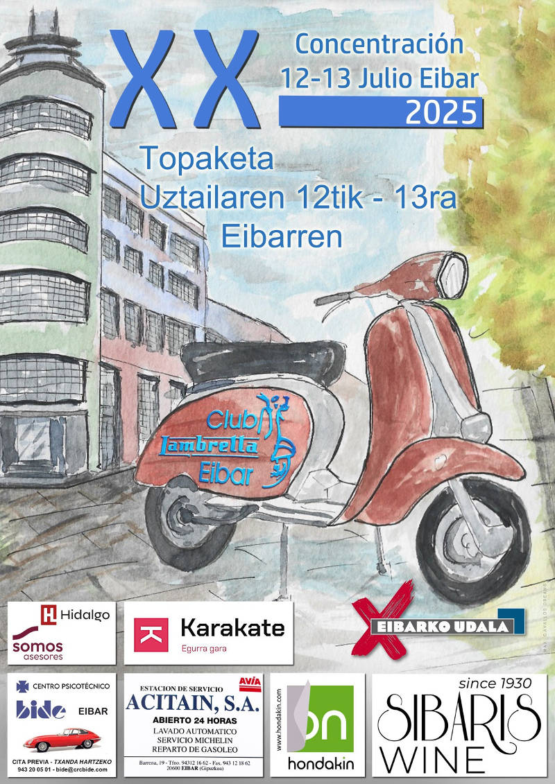 Cartel XX concentración Club Lambretta en Eibar