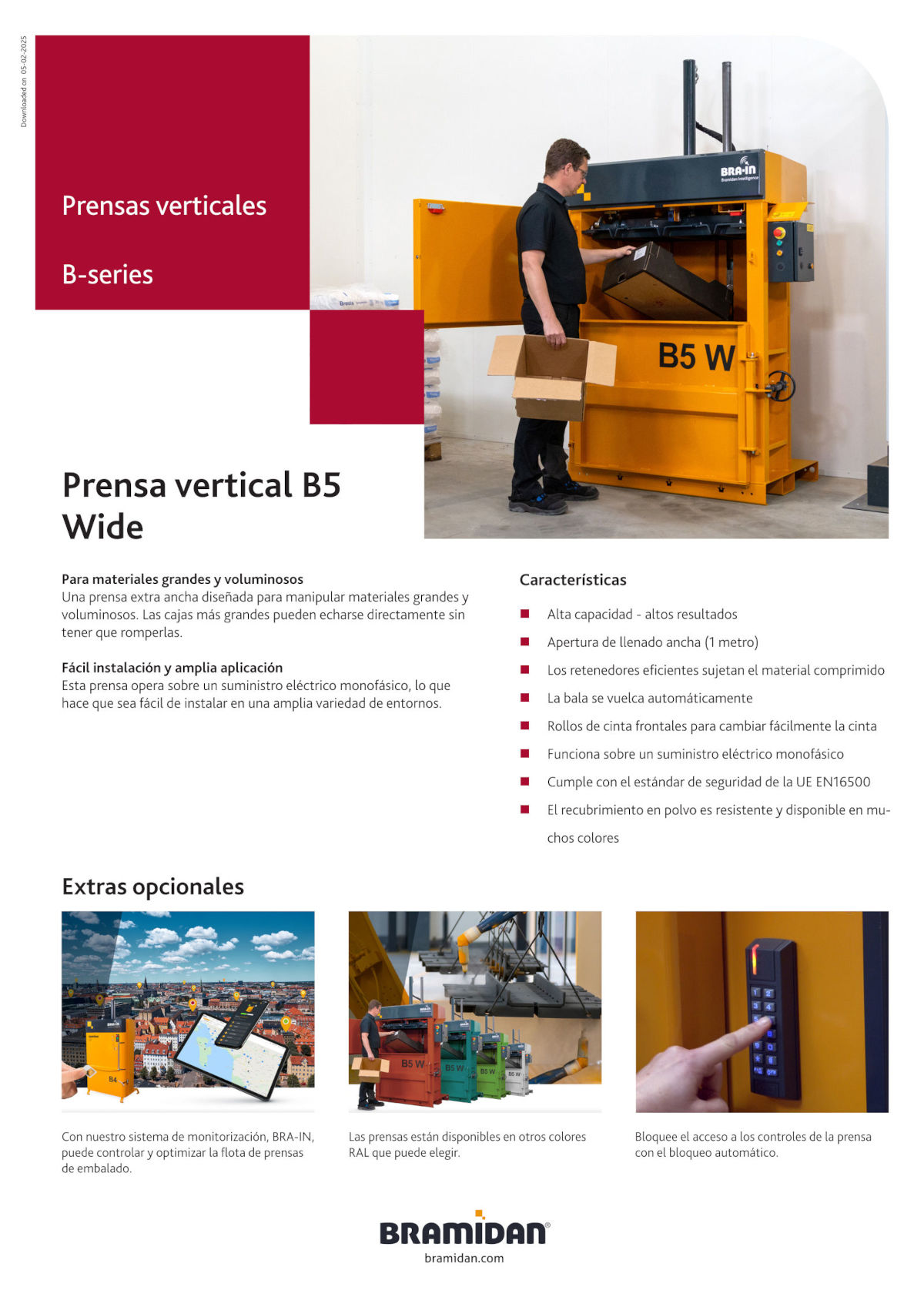 Prensa vertical B5 Wide Bramidan