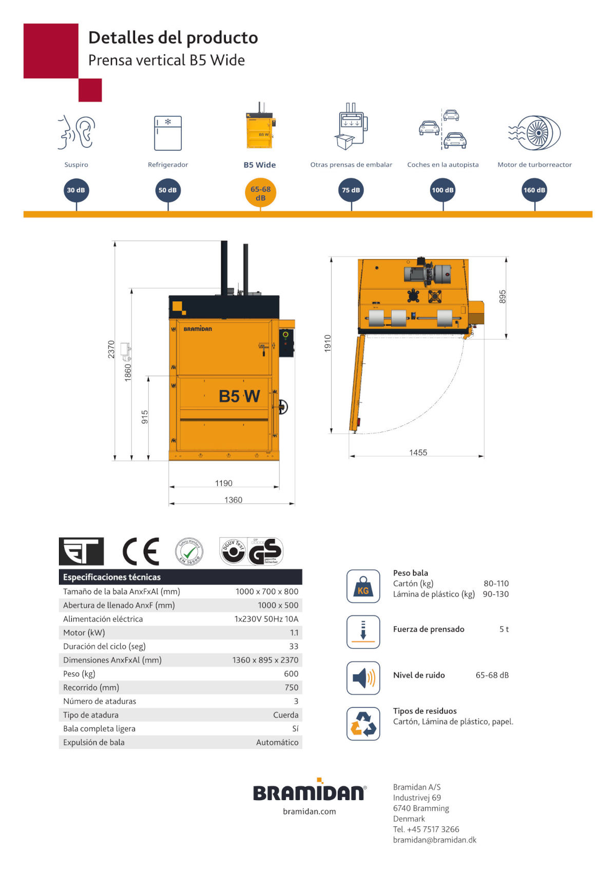 Prensa vertical B5 Wide Bramidan