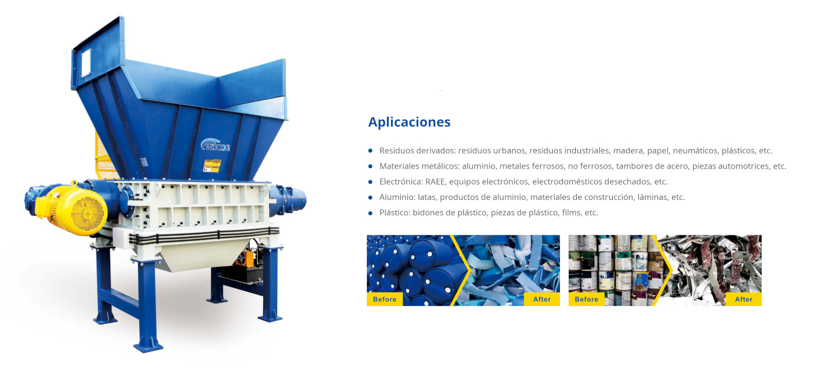 Trituradora de doble eje serie DS Wiscon